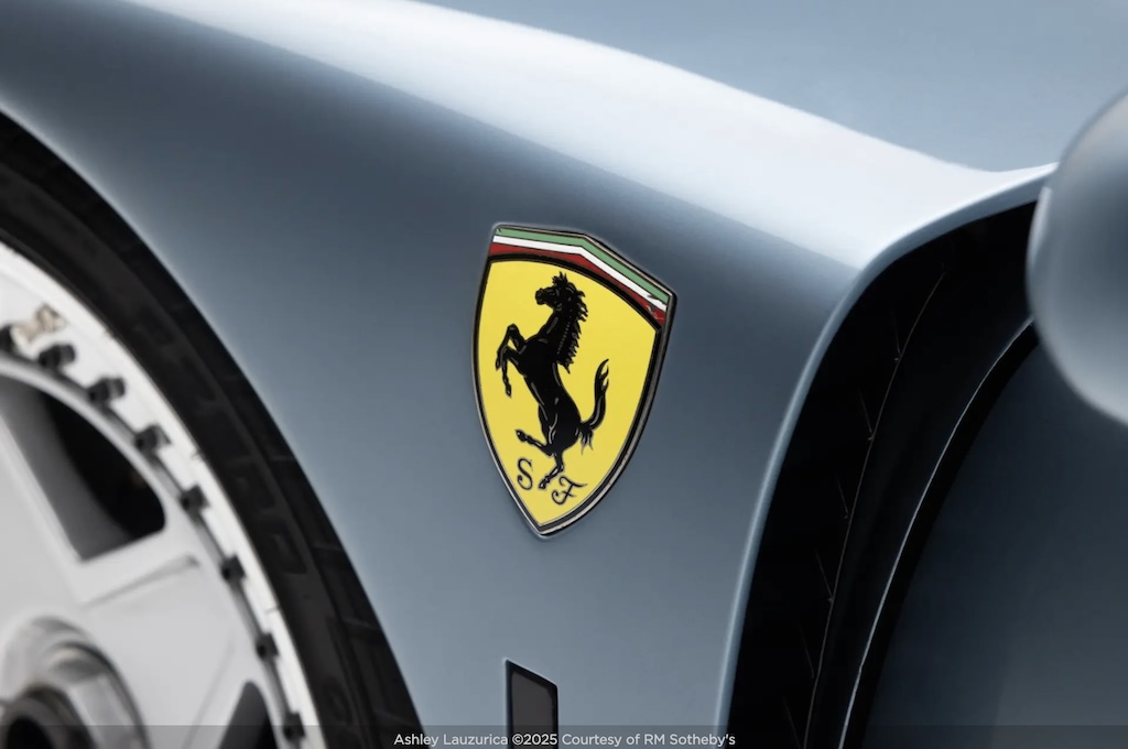 Ferrari logo on car fender